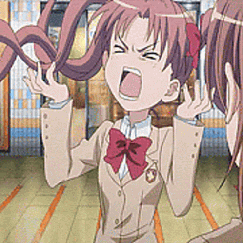 Annoyed Kuruko Shirai Pull Hair Anime GIF