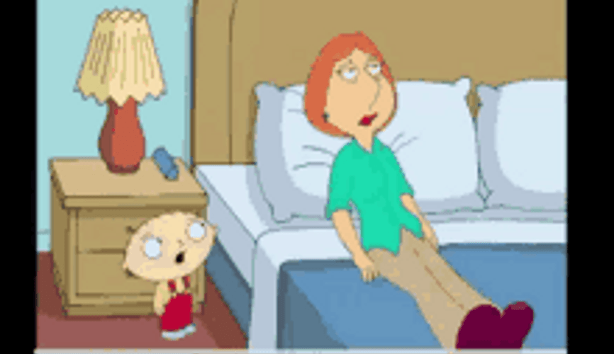 Annoyed Stewie Wheres My Money Family Guy Bed GIF