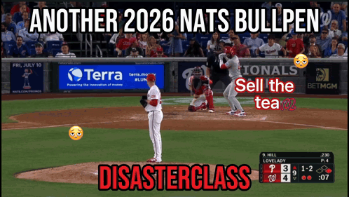 Another 2026 Nats Bullpen Disasterclass Is Written On A Baseball Field GIF