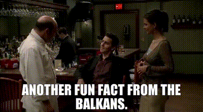 Another Fun Fact From The Balkans Is Being Displayed On A Screen GIF
