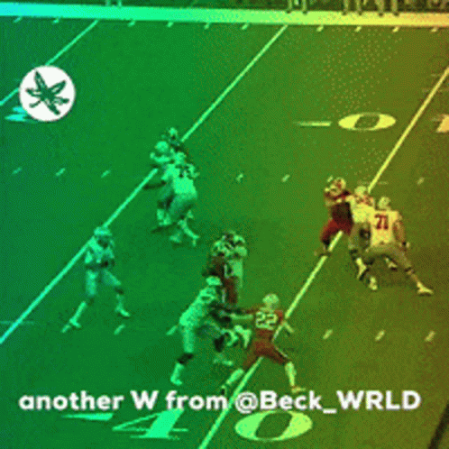 Another W From @Beck_wrld Is Displayed On A Football Field GIF