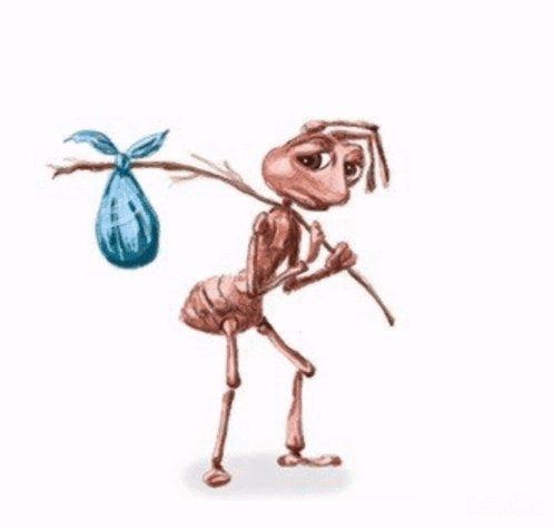 Ant Carrying Bag on Back