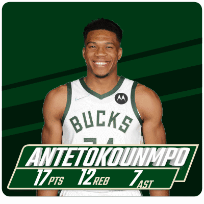 Antetokounmpo 17 Pts 12 Reb 7 Assists