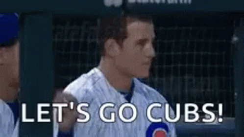 Anthony Rizzo Cheering Lets Go Cubs Win GIF