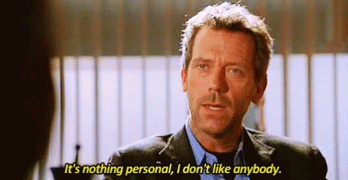Anti Social Hugh Laurie Nothing Personal GIF