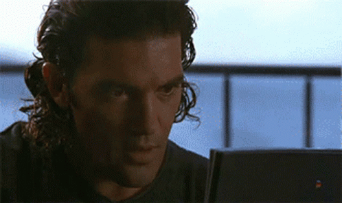 Happy Relief Reaction Of Antonio Banderas GIF