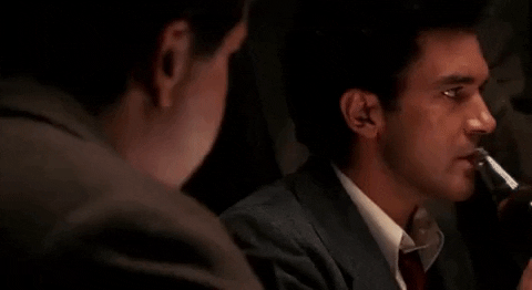 Antonio Banderas Drinking Alcohol Movie Scene GIF