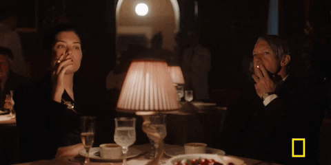 Antonio Banderas Picasso Dinner Table Smoking GIF