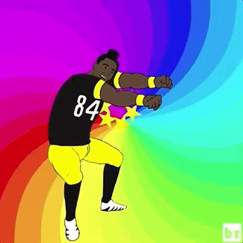 Antonio Brown Cartoon Booming Rainbow GIF