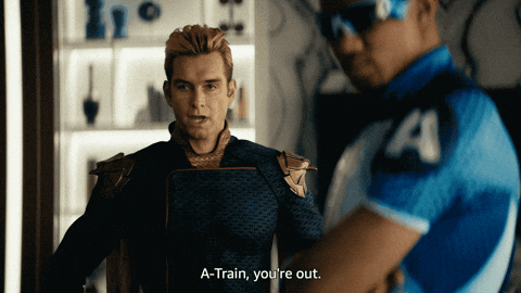 Antony Starr Homelander And Reggie Franklin GIF