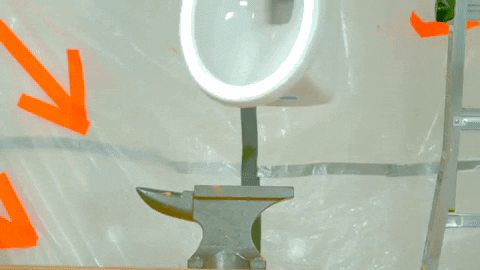 Anvil Smashed A Toilet Seat GIF