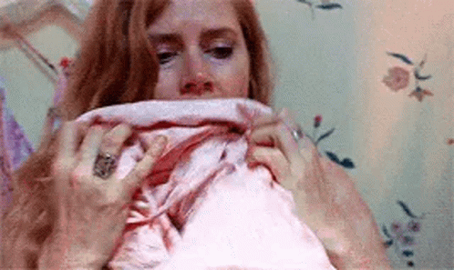 Horrified Amy Adams Having Anxiety Breathing GIF