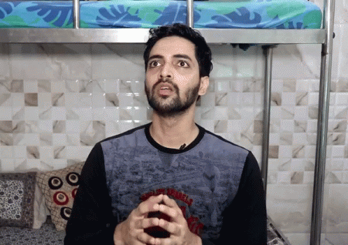 Tense Man Inside Bedroom Anxiety Breathing GIF