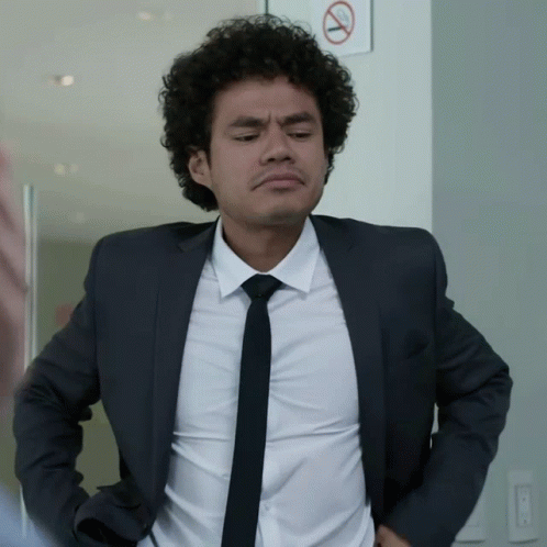 Afro Haired Man In Suit Anxiety Breathing GIF