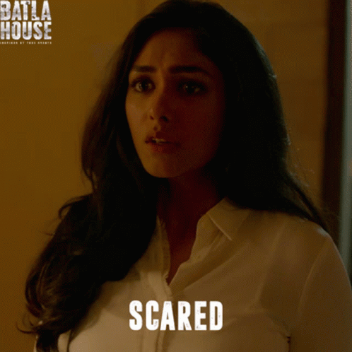 Scared Mrunal Thakur Anxiety Breathing GIF