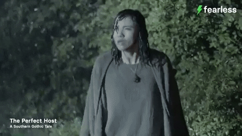 Anxious Lady Drenched In Rain GIF