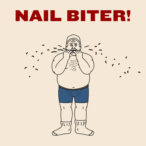 Anxious Nail Biter Animation GIF