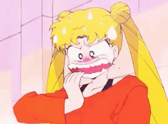 Anxious Nail Biting Usagi Sailor Moon Anime GIF