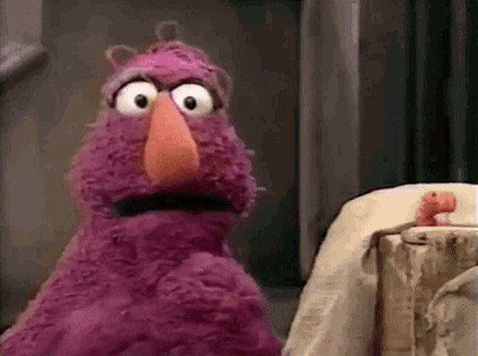 Anxious Scared Telly Monster Sesame Street GIF
