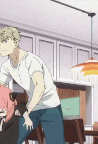 Scared Anya Forger Held By Loid Forger GIF