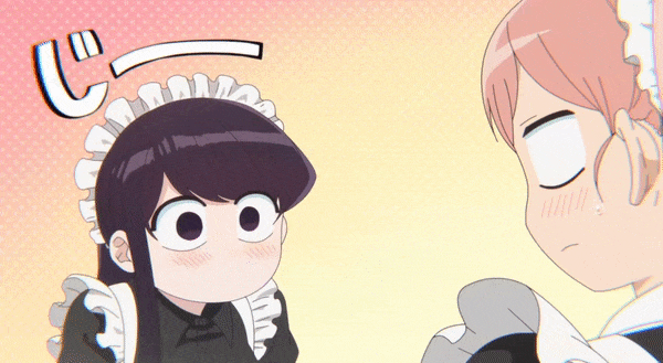 Anya Forger Looking At Maid Komi GIF