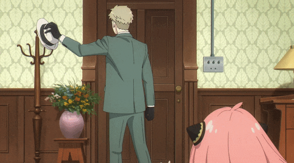 Anya Forger Clinging To Loid Forger GIF