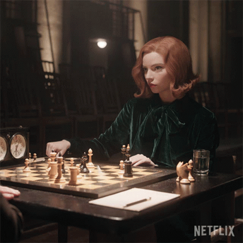 Anya Taylor-joy Playing Chess GIF