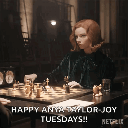 Anya Taylor-Joy Playing Chess Happy Tuesdays GIF