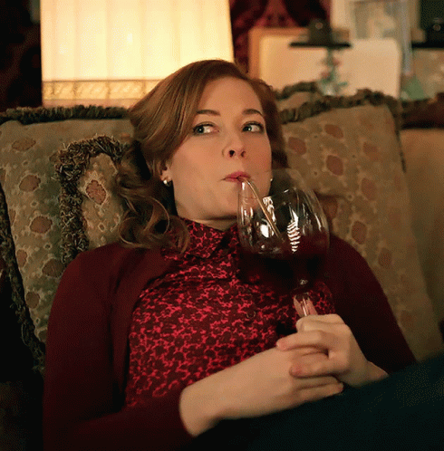 Aoey Clarke Blowing Bubbles Drinking Wine GIF