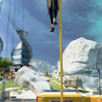 Apex Legends Climbing Down Rope GIF