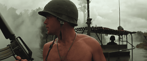 Apocalypse Now Scene Cap Benjamin L Willard Looking Around GIF