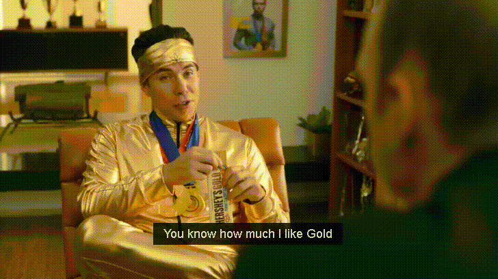 Apolo Ohno Likes Hershey Gold GIF