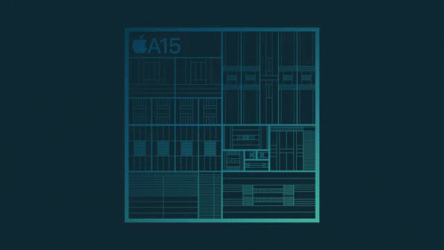Apple A15 Chip On Dark Background GIF