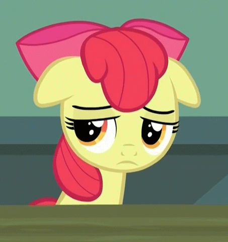 Apple Bloom Banging Head On Desk GIF