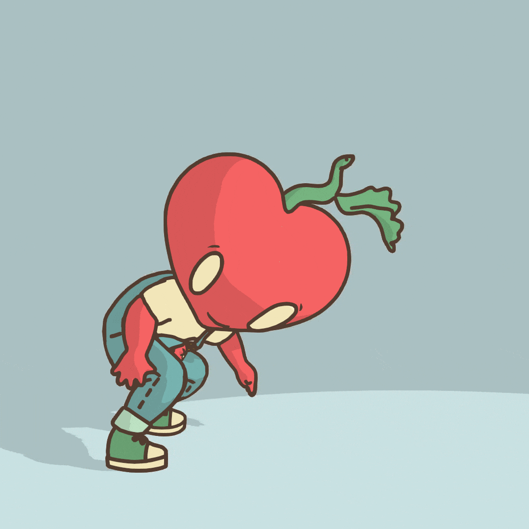 Apple Head Raygun Kangaroo Hop Move GIF
