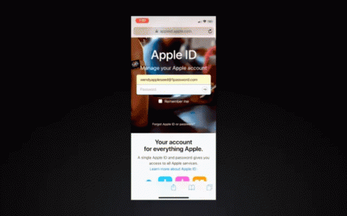 Apple ID Page On Phone GIF