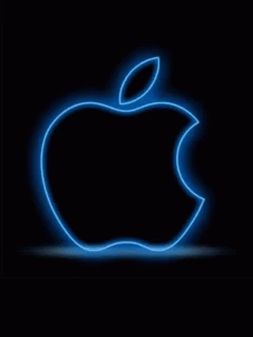 Apple Logo Neon Lights GIF