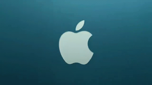 Apple Logo on Blue Background