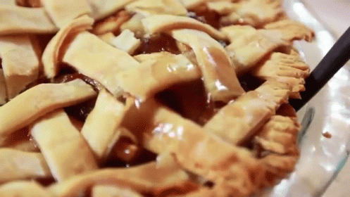 Apple Pie with Lattice Crust and Spoon
