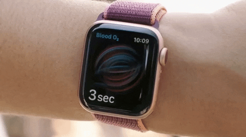 Apple Watch Displaying Blood Oxygen Level GIF