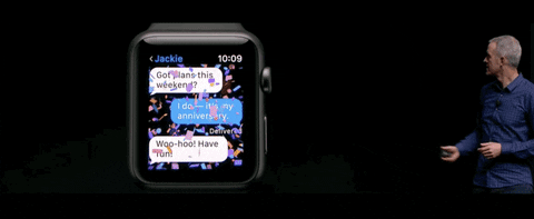 Apple Watch Displaying Conversation GIF