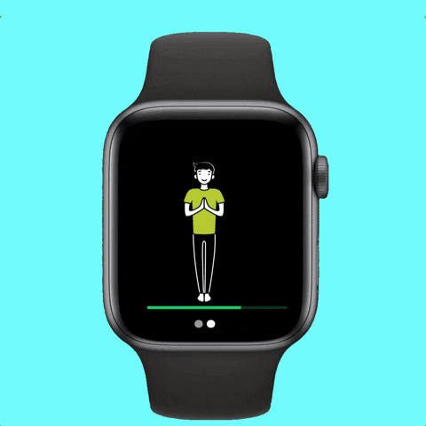 Apple Watch Showing Guy Doing Yoga GIF