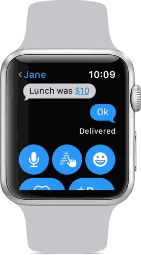 Apple Watch Showing Jane's Lunch Message