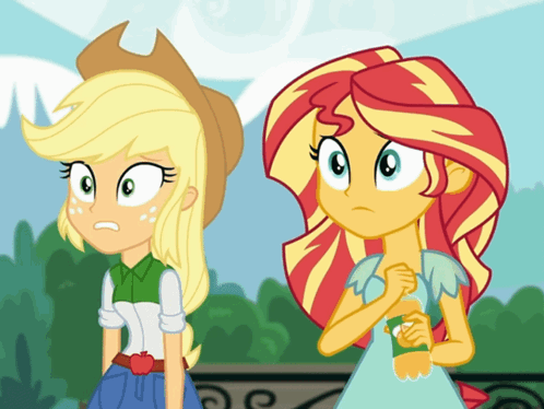 Applejack and Sunset Shimmer
