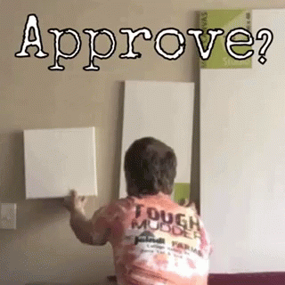 Approve Dad Wall Decorating GIF