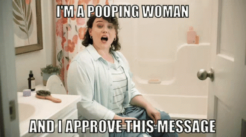 Approve Funny Pooping Woman GIF