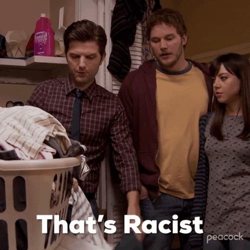 April Ludgate Andy Dwyer Thats Racist GIF