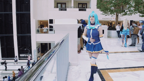 Aqua Cosplayer Vomit Animation GIF