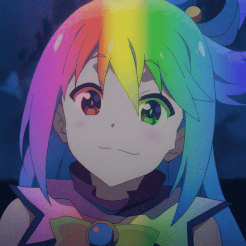 Aqua Pretty Rainbow Hair GIF 