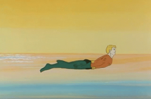 Aquaman Animated Floating Swimming GIF